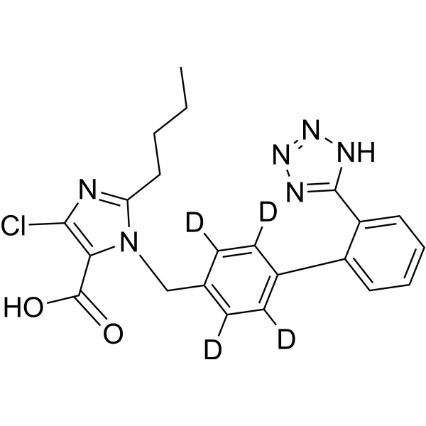 Losartan-d<sub>4</sub> (carboxylic acid) Estructura química