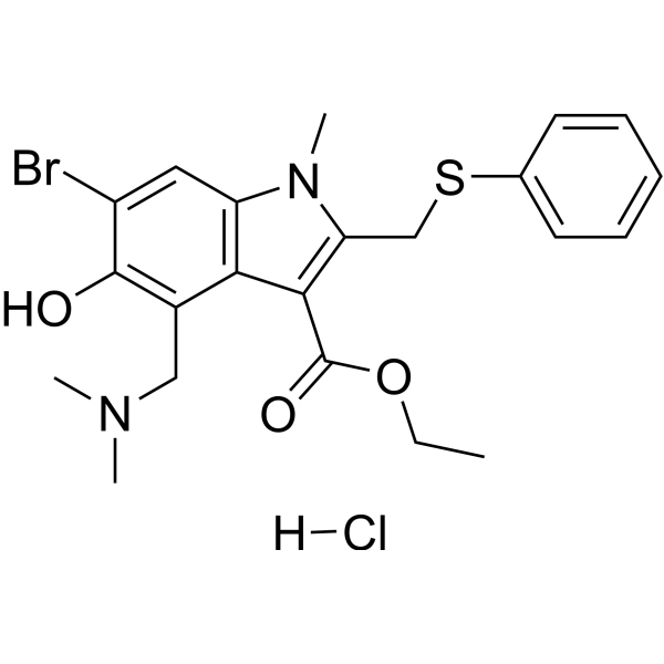 Umifenovir hydrochloride Estructura química
